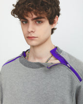 Army Double Zip Sweatshirt Melange