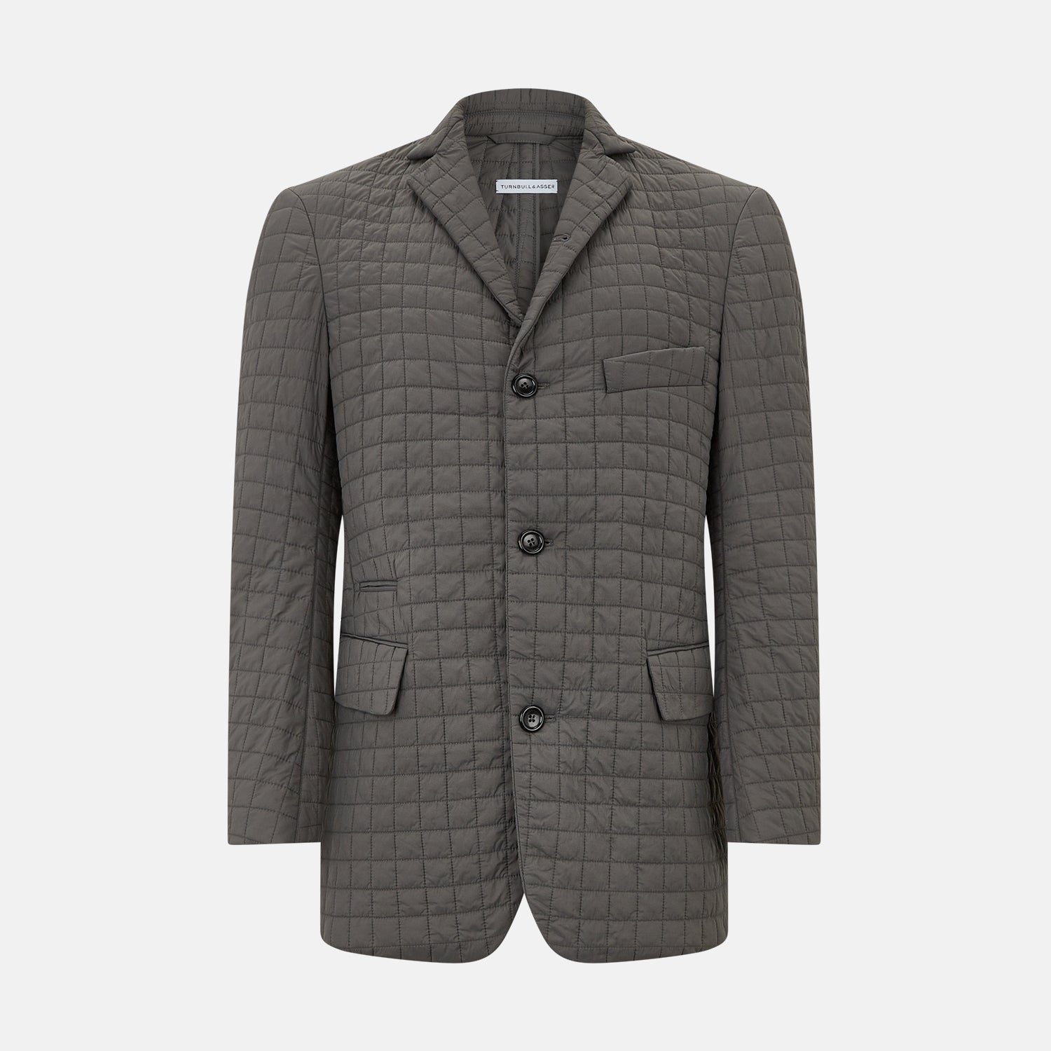 Fulham Shadow Grey Single Breasted Quilted Blazer
