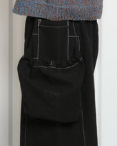 Salt Pants Black Slub Contrast