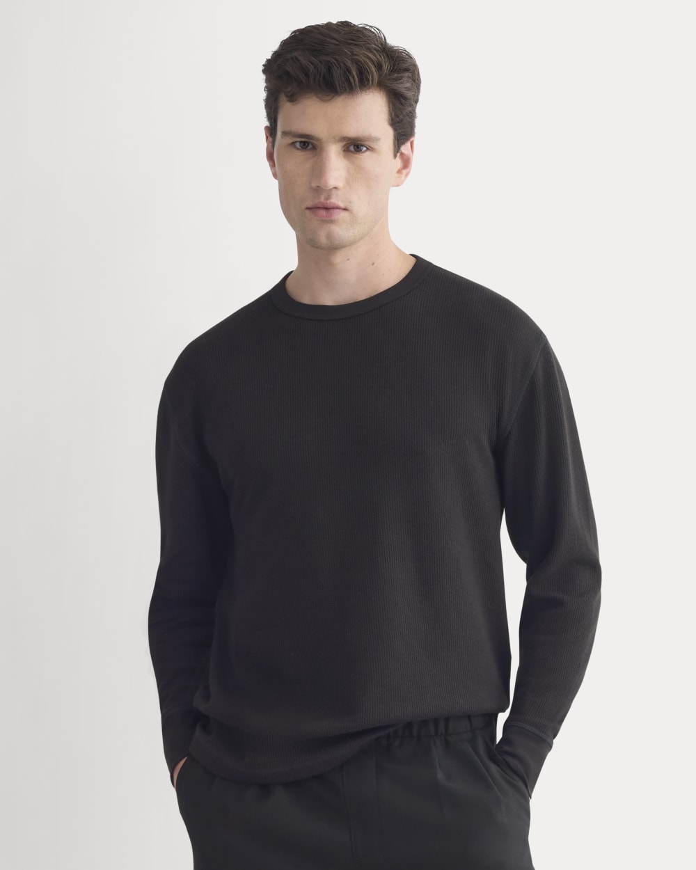 Thermal Crew in Cozy Waffle | Black