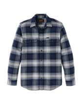 Vintage Flannel Work Shirt - Light Blue / Navy Plaid