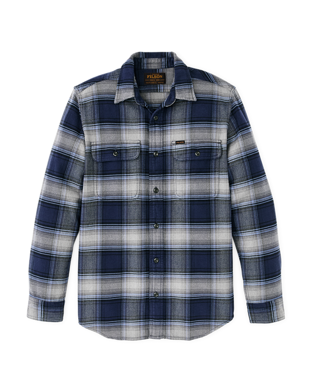 Vintage Flannel Work Shirt - Light Blue / Navy Plaid