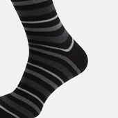 Melange Striped Merino Wool Long Socks