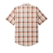 Twin Lakes Short Sleeve Sport Shirt - Beige / Rust Plaid