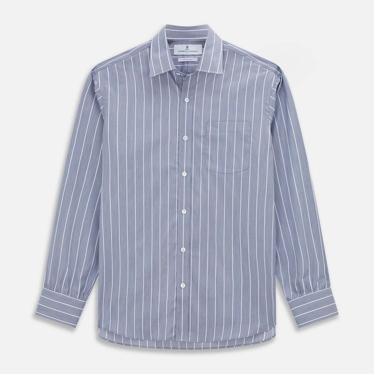 Pale And White Pinstripe Cotton Blend Weekend Fit Finch Shirt