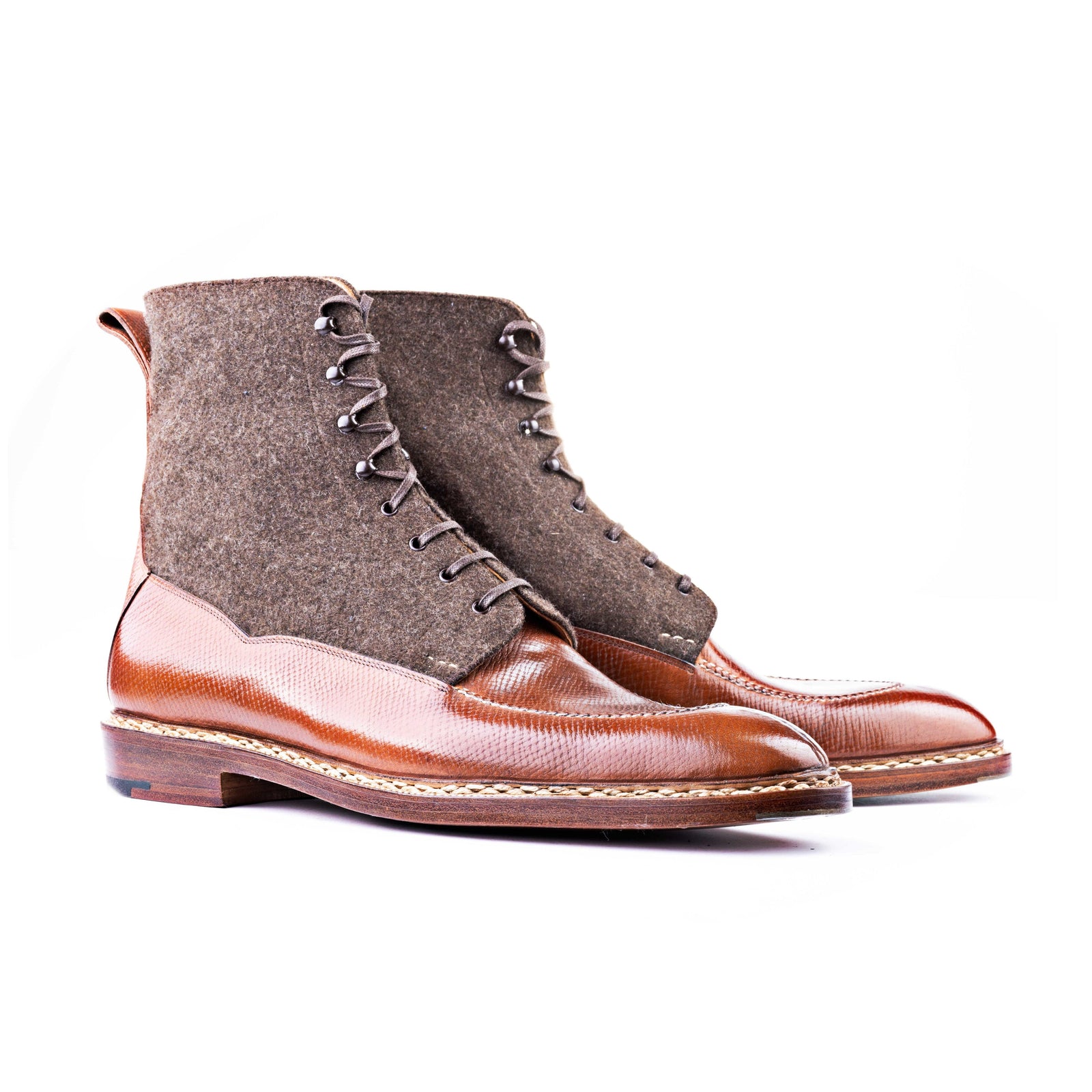 High Cut Derby Boot With Loden Shaft