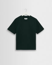 Dean - Bottle Green Textured Organic Cotton T-Shirt