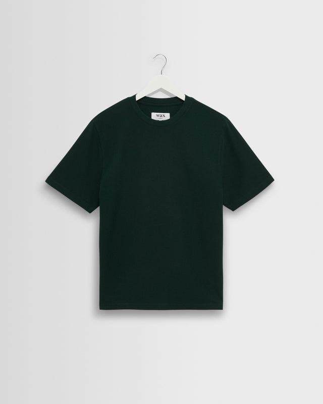 Dean - Bottle Green Textured Organic Cotton T-Shirt