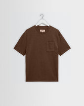Dean - Brown Slub Cotton Pocket T-Shirt