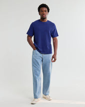 Dean Blue Textured Organic Cotton T Shirt