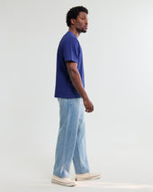 Dean Blue Textured Organic Cotton T Shirt