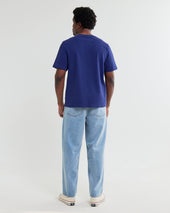 Dean Blue Textured Organic Cotton T Shirt