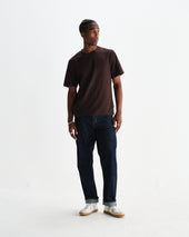 Dean Dark Brown Textured Organic Cotton T Shirt