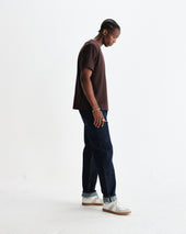 Dean Dark Brown Textured Organic Cotton T Shirt
