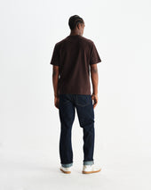 Dean Dark Brown Textured Organic Cotton T Shirt