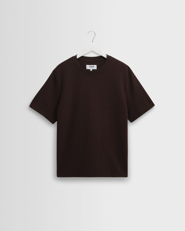 Dean - Dark Brown Textured Organic Cotton T-Shirt