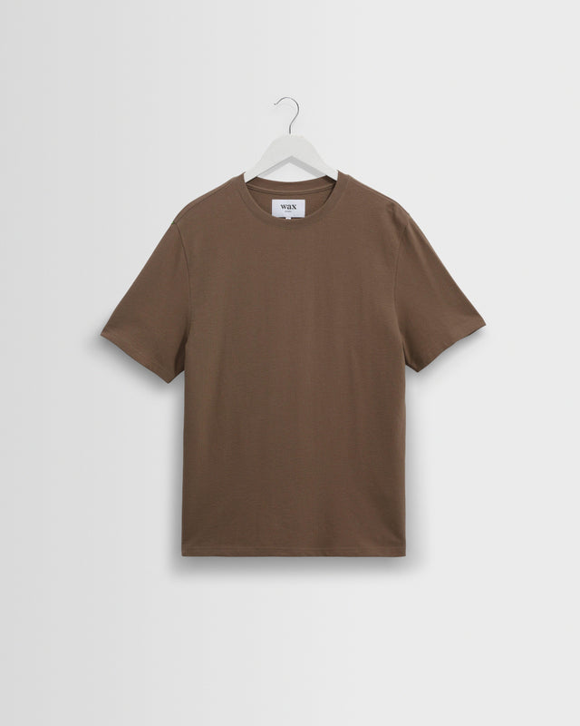 Dean - Dusty Brown Textured Organic Cotton T-Shirt