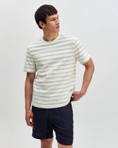 Dean And Blue Stitch Stripe Organic Cotton T Shirt