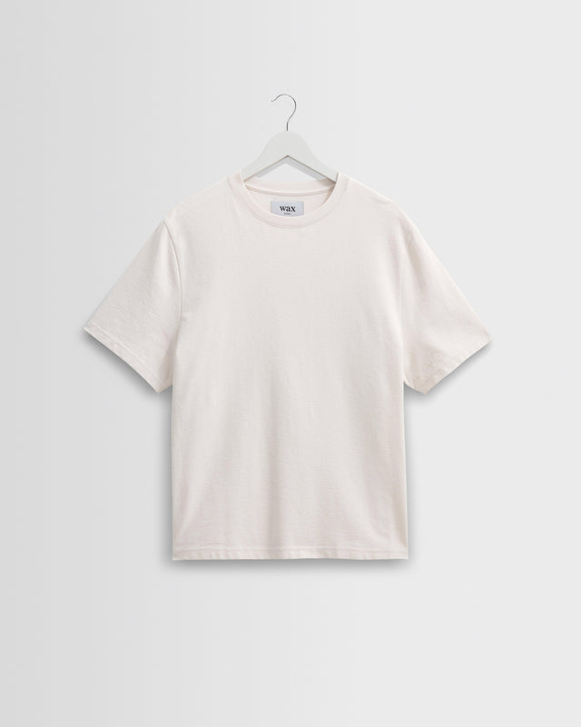 Dean - Ecru Textured Organic Cotton T-Shirt