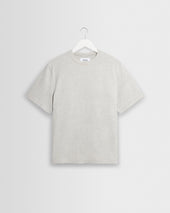 Dean - Grey Marl Textured Organic Cotton T-Shirt