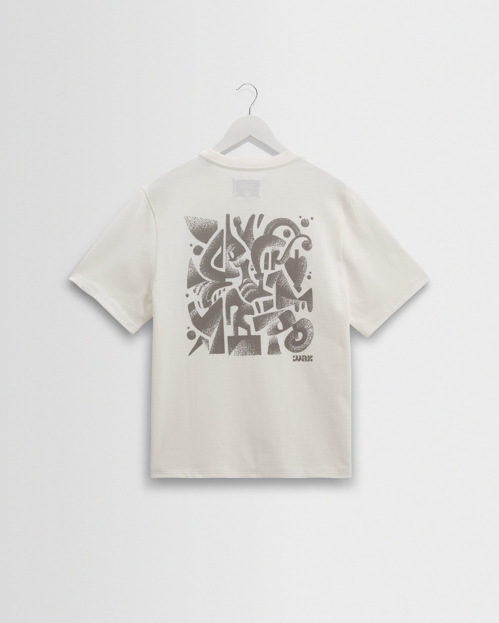 Dean Off White And Charcoal 90s Doodle Graphic Cotton T Shirt