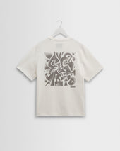 Dean - Off-White And Charcoal 90s Doodle Graphic Cotton T-Shirt