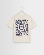 Dean - Off White Geometric Repeat T-Shirt