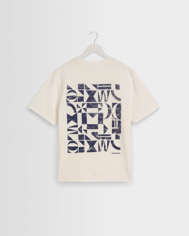 Dean - Off White Geometric Repeat T-Shirt