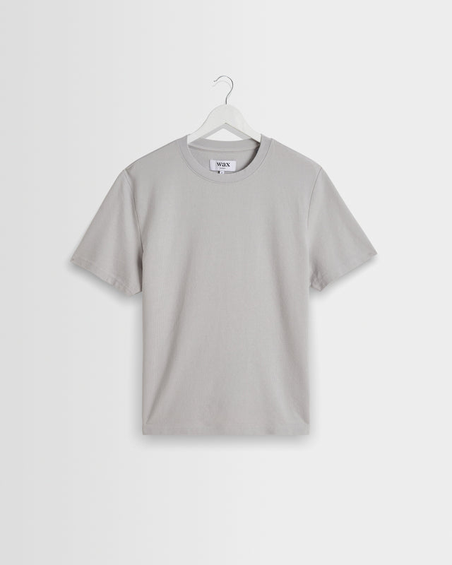 Dean - Soft Grey Textured Organic Cotton T-Shirt