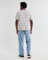 Dean And Ecru Textured Stripe Organic Cotton T Shirt