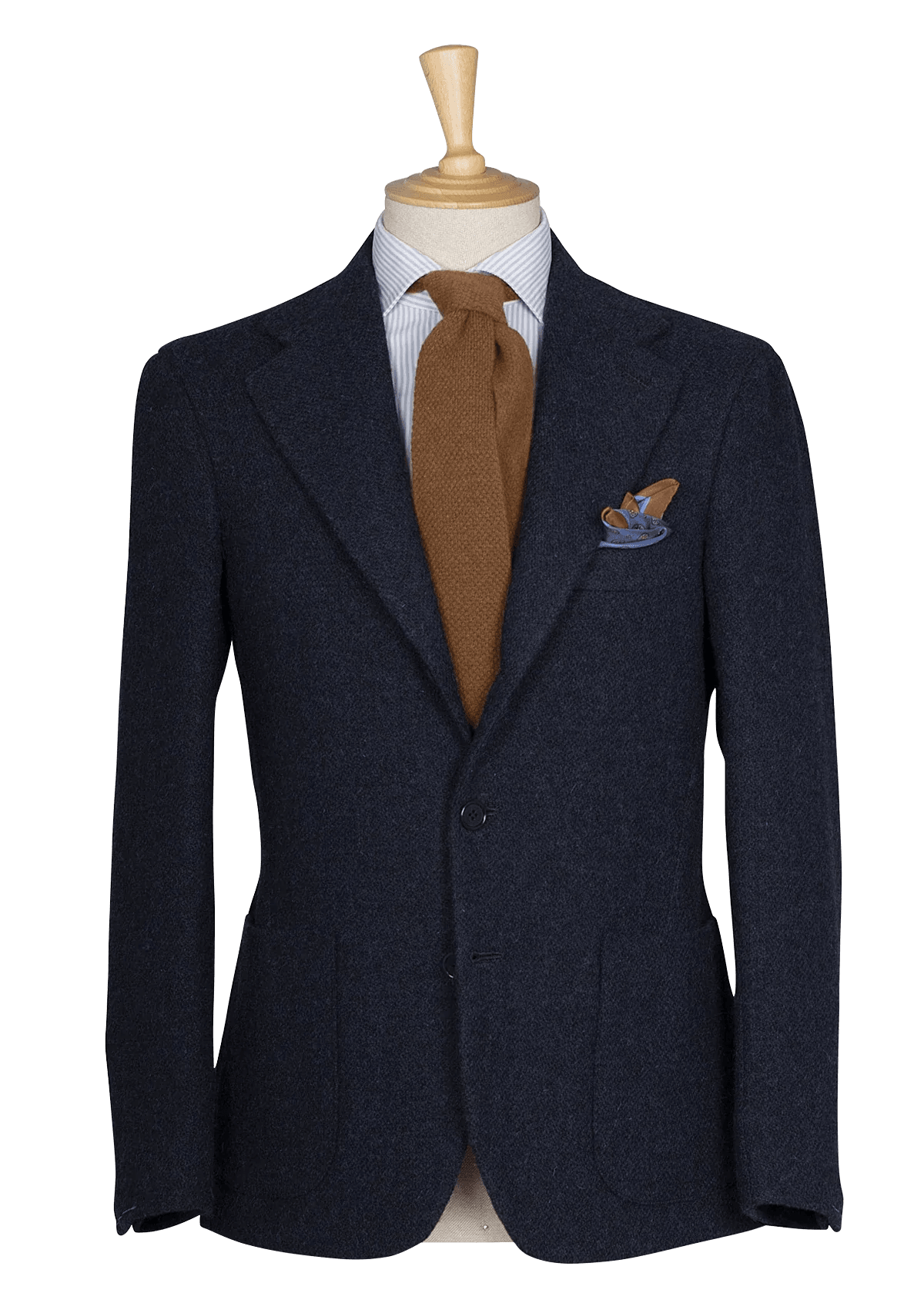 Deep Blue Tweed Unstructured Jacket