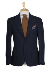 Deep Blue Tweed Unstructured Jacket