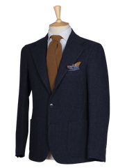Deep Blue Tweed Unstructured Jacket