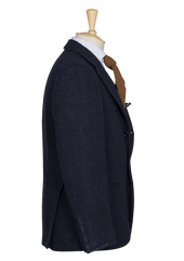 Deep Blue Tweed Unstructured Jacket