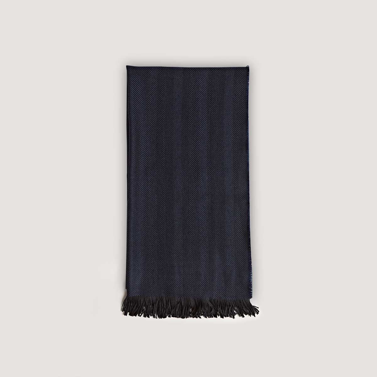 Deep Herringbone Silk Cashmere Scarf
