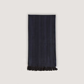 Deep Navy Herringbone Silk & Cashmere Scarf