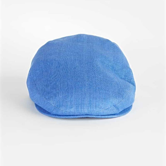 Denim Blue Linen Flat Cap