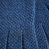 Blue Moss Stitch Pure Cashmere Gloves