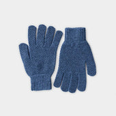 Blue Moss Stitch Pure Cashmere Gloves