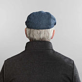 Blue Plain Weave Wool Flat Cap