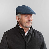 Blue Plain Weave Wool Flat Cap