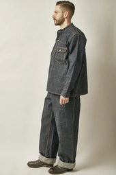 Belafonte Ragtime Clothing Pullover Band Collar Shirts Indigo 26 10
