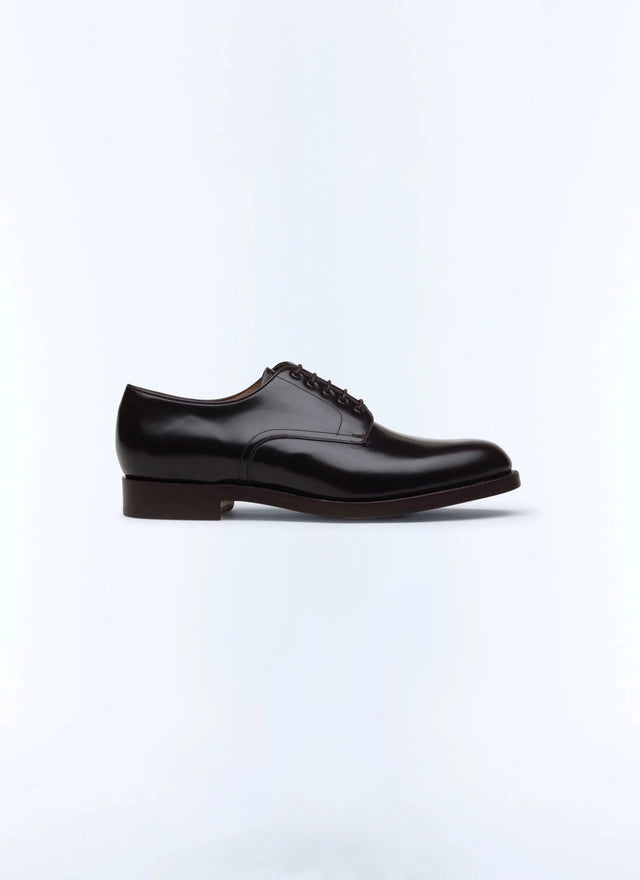 Brown leather derby shoes