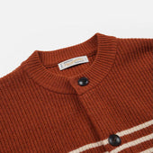 Wool Stripe Round Cardigan
