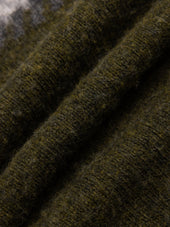 Yoke Fairisle Crew in Olive Brushed Pure Wool