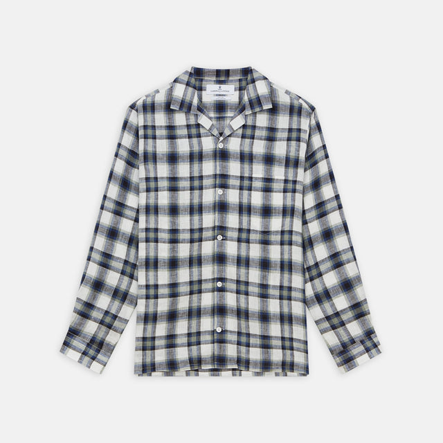 Green Multi Check Linen Holiday Fit Winnington Shirt