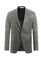 Black and White Cotton Blend Jacket