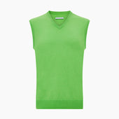 Bright Green V Neck Cashmere Vest