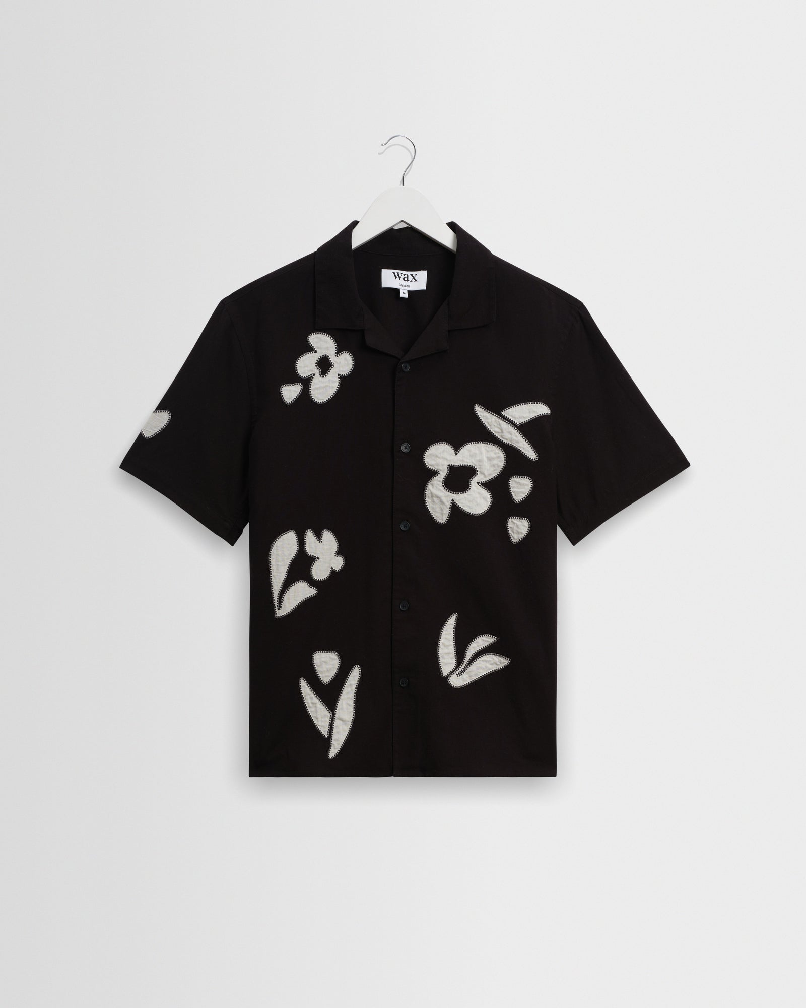 Didcot And Beige Abstract Applique Short Sleeve Shirt