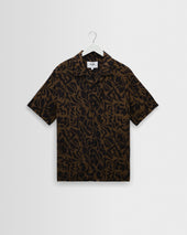 Didcot - Black And Brown Floral Viscose Short-Sleeve Shirt
